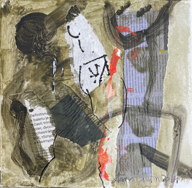 Pittura intitolato "Black Abstraction" da Aaron Labin (Grogoryan), Opera d'arte originale, Acrilico Montato su Pannello di l…