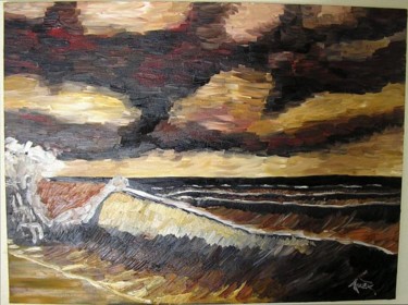 Painting titled "mare scuro" by Aaron Acker, Original Artwork