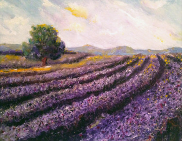 Painting titled "Bordeaux Vineyard" by Larry Aarons, Original Artwork, Oil