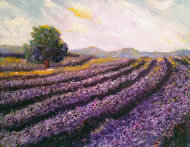 Pintura intitulada "Bordeaux Vineyard" por Larry Aarons, Obras de arte originais, Óleo