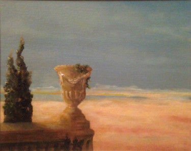 Картина под названием "Capri Sunrise" - Larry Aarons, Подлинное произведение искусства, Масло Установлен на Другая жесткая п…