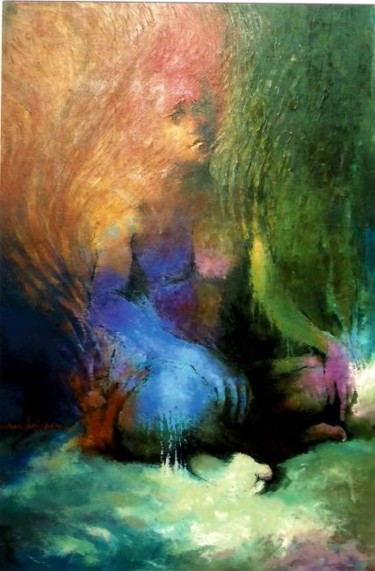 Painting titled "depression II" by Aaron Thokchom, Original Artwork