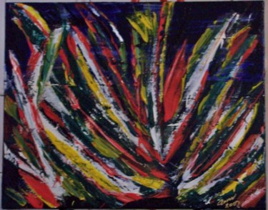 Painting titled "Cactus Of Flaming C…" by Paganson, Original Artwork