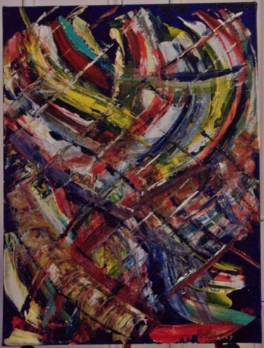 Painting titled "Colorful Congestion" by Paganson, Original Artwork