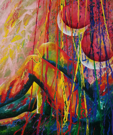 Картина под названием "Lachesis' Fantoccini" - Aarron Laidig, Подлинное произведение искусства, Акрил Установлен на Деревянн…