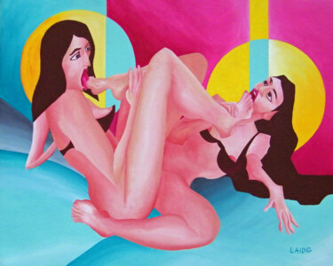 Картина под названием "Untitled Ticklish t…" - Aarron Laidig, Подлинное произведение искусства, Акрил