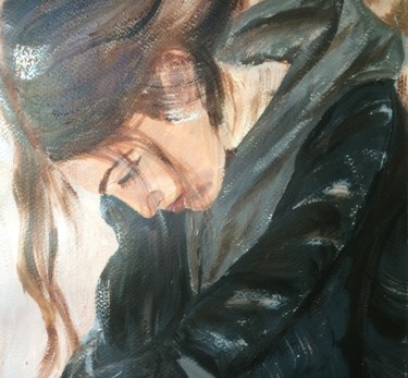 Painting titled "La Réfléchie.jpg" by Leila Zarif, Original Artwork