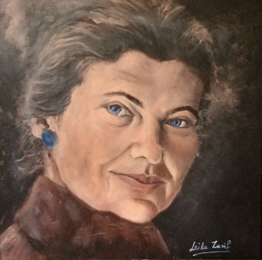 Painting titled "Simone Veil, femme…" by Leila Zarif, Original Artwork, Acrylic