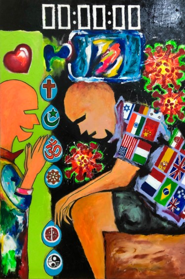 Painting titled "COVID - Care Of Vul…" by Aatmica Ojha, Original Artwork, Acrylic