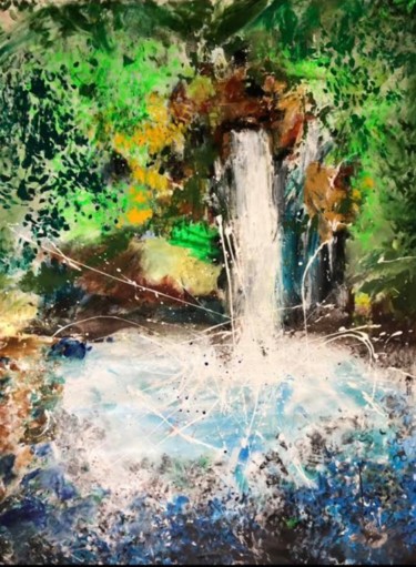 Peinture intitulée "Splash From The Cav…" par Aatmica Ojha, Œuvre d'art originale, Acrylique