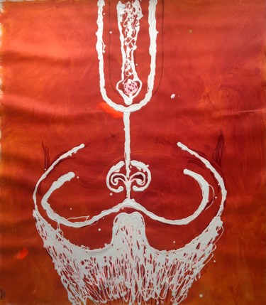 Pittura intitolato "Jai Hanuman !" da Aatmica Ojha, Opera d'arte originale, Acrilico