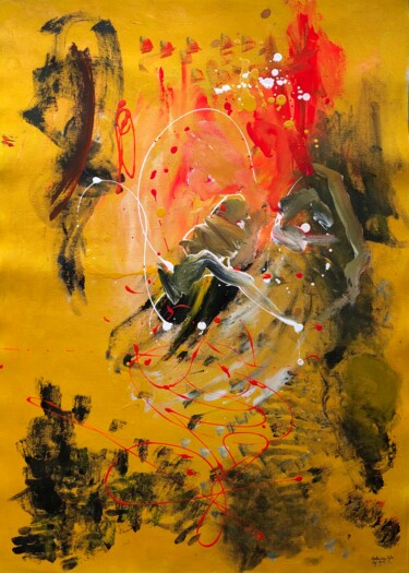 Peinture intitulée "Formless God Series…" par Aatmica Ojha, Œuvre d'art originale, Acrylique
