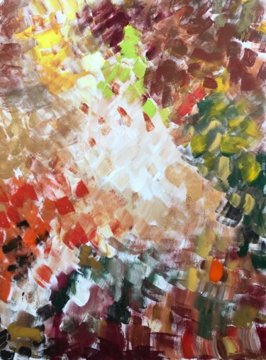 Картина под названием "Autumn Hues (III)" - Aatmica Ojha, Подлинное произведение искусства, Акрил Установлен на Деревянная р…
