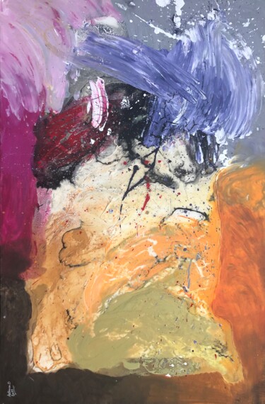 Pintura titulada "Fluid Emotions: Bei…" por Aatmica Ojha, Obra de arte original, Acrílico Montado en Bastidor de camilla de…