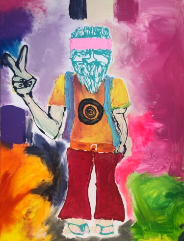 Malerei mit dem Titel "Let’s Give Peace A…" von Aatmica Ojha, Original-Kunstwerk, Acryl