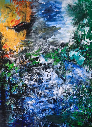 Pittura intitolato "Algae Storm" da Aatmica Ojha, Opera d'arte originale, Acrilico