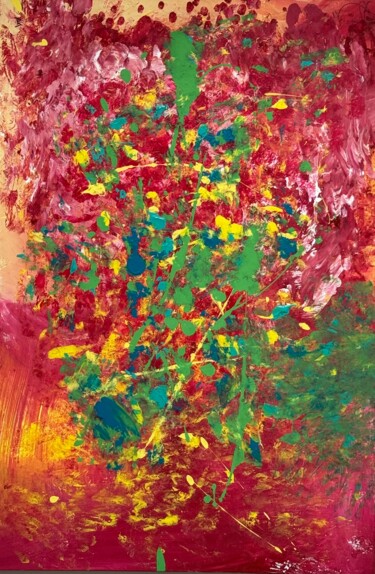 Картина под названием "Piña colada" - Aatmica Ojha, Подлинное произведение искусства, Акрил Установлен на Деревянная рама дл…