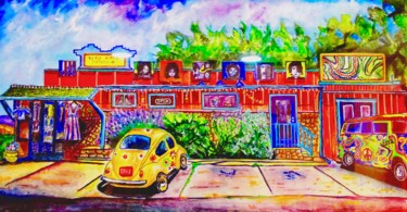 Painting titled "The Hippie Emporium" by Aatmica Ojha, Original Artwork, Acrylic