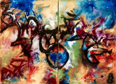 Peinture intitulée "The Hippie Halloween" par Aatmica Ojha, Œuvre d'art originale, Acrylique