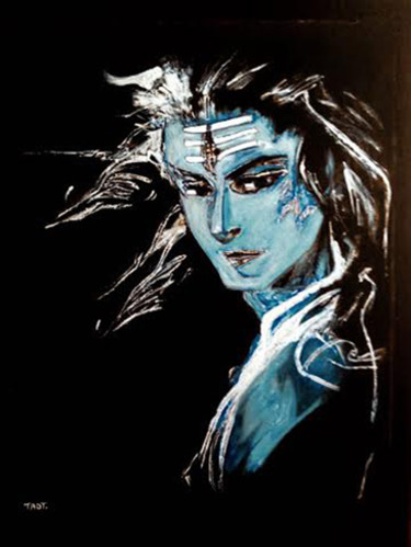 Peinture intitulée "Lord Shiva" par Aatmica Ojha, Œuvre d'art originale, Acrylique