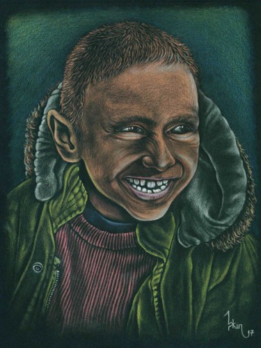 Drawing titled "Laughing boy" by Askin Ayrancioglu, Original Artwork, Pencil