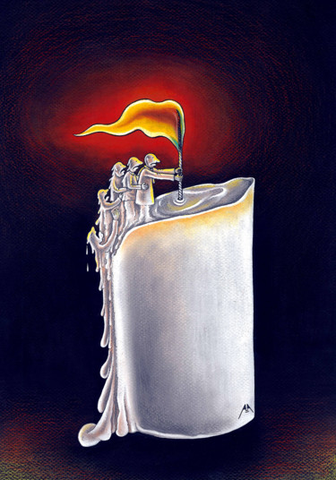 Peinture intitulée "Flag" par Askin Ayrancioglu, Œuvre d'art originale, Huile