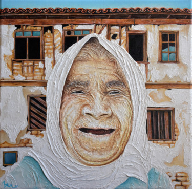 Картина под названием "Whites First-4" - Askin Ayrancioglu, Подлинное произведение искусства, Масло