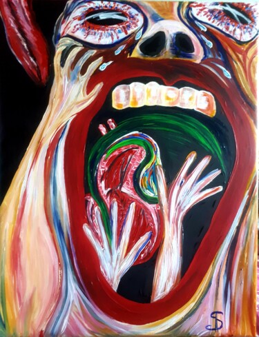 Peinture intitulée "SCREAM" par Ab, Œuvre d'art originale, Acrylique