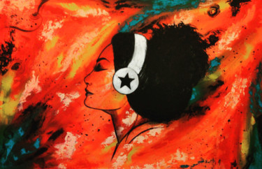 Pintura titulada "Ma musique préférée" por Nadila Abakioui, Obra de arte original, Acrílico