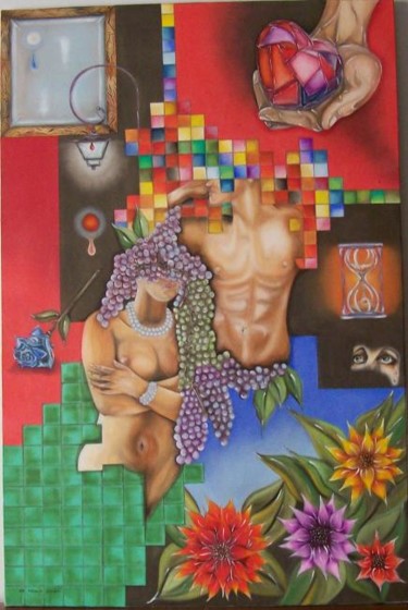 Pintura intitulada "Pedaços de Fragment…" por De Mello Souza, Obras de arte originais, Óleo