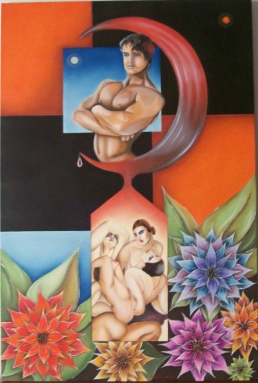 Pintura intitulada "Paraiso" por De Mello Souza, Obras de arte originais, Óleo