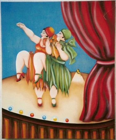 Pintura intitulada "Bailarinas" por De Mello Souza, Obras de arte originais