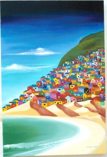 Pintura intitulada "Marcéufavela" por De Mello Souza, Obras de arte originais, Óleo