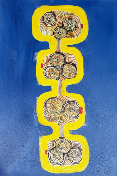 Peinture intitulée "totem" par Abba, Œuvre d'art originale