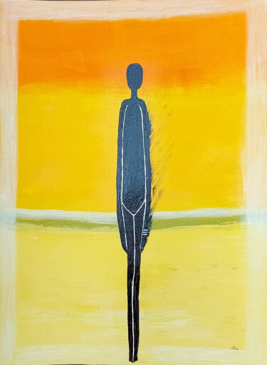 Schilderij getiteld "black sun" door Abba, Origineel Kunstwerk, Acryl