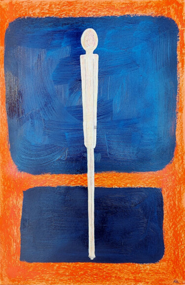 Schilderij getiteld "Deep blue" door Abba, Origineel Kunstwerk, Potlood