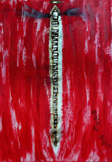 Ζωγραφική με τίτλο "deep red" από Abba, Αυθεντικά έργα τέχνης, Ακρυλικό