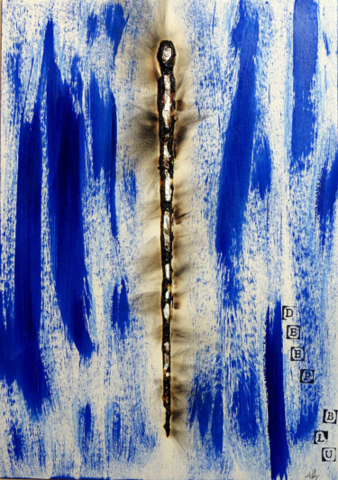 Ζωγραφική με τίτλο "deep blu" από Abba, Αυθεντικά έργα τέχνης, Χρωστικές ουσίες