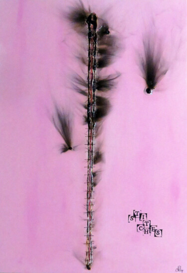 Peinture intitulée "stitches" par Abba, Œuvre d'art originale, Acrylique