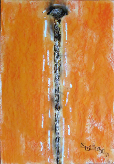 Malerei mit dem Titel "stele1" von Abba, Original-Kunstwerk, Pigmente