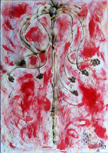 Peinture intitulée "fleur du mal" par Abba, Œuvre d'art originale, Acrylique