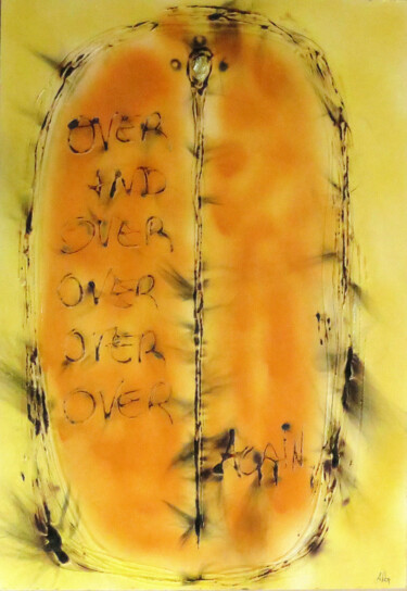 Schilderij getiteld "over and over over…" door Abba, Origineel Kunstwerk, Acryl