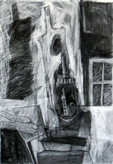 Drawing titled "Shadows" by Abbas Timareh, Original Artwork, Conté