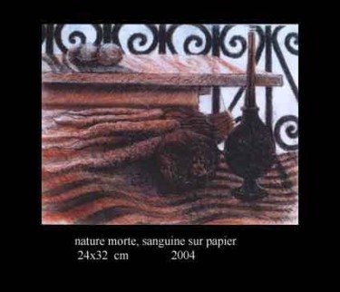 Painting titled "nature morte " by El Abbas El Abed, Original Artwork