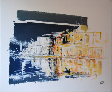 Painting titled "La pointe courte 2" by Abdel Arthur Aouatah, Original Artwork, Acrylic Mounted on Wood Stretcher frame