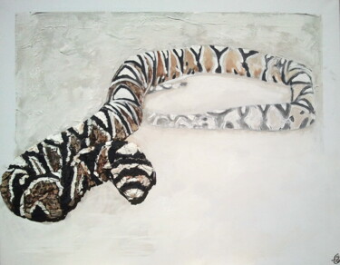 Painting titled "Serpent" by Abdel Arthur Aouatah, Original Artwork, Acrylic Mounted on Wood Stretcher frame