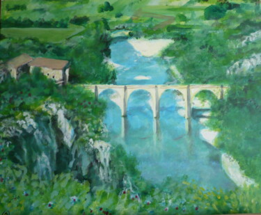 Peinture intitulée "Pont-Saint-Esprit" par Abdel Arthur Aouatah, Œuvre d'art originale, Acrylique Monté sur Châssis en bois