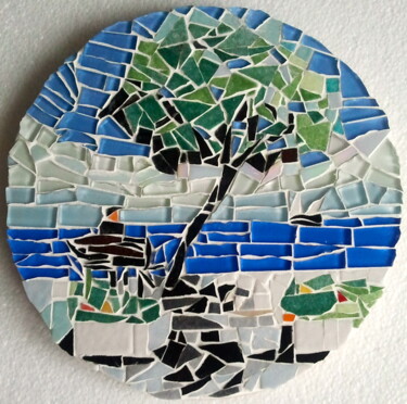 Skulptur mit dem Titel "Seascape" von Abdel Arthur Aouatah, Original-Kunstwerk, Mosaik