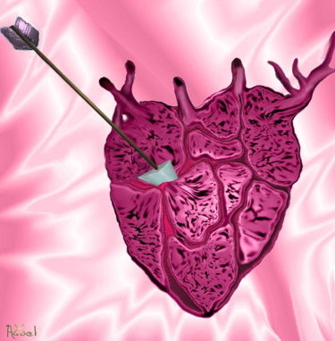 Digital Arts titled "Pierced Heart" by Abdel Engleze, Original Artwork