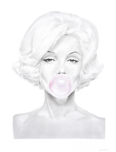 Dessin intitulée "Marylin Monroe" par Abdel Maha, Œuvre d'art originale, Graphite